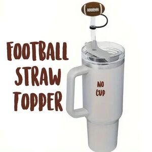 Straw Topper (1 Piece) Football Lovers, Fits 8mm, NEW, Dust/Bug/Germ Pro…